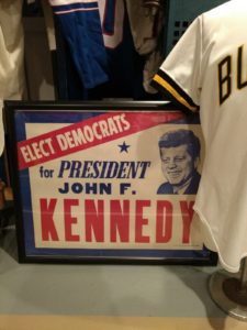 An original John F. Kennedy campaign poster from his visit to Buffalo in 1960