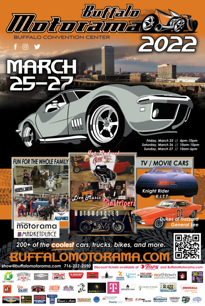 Poster with cars, dates, and times