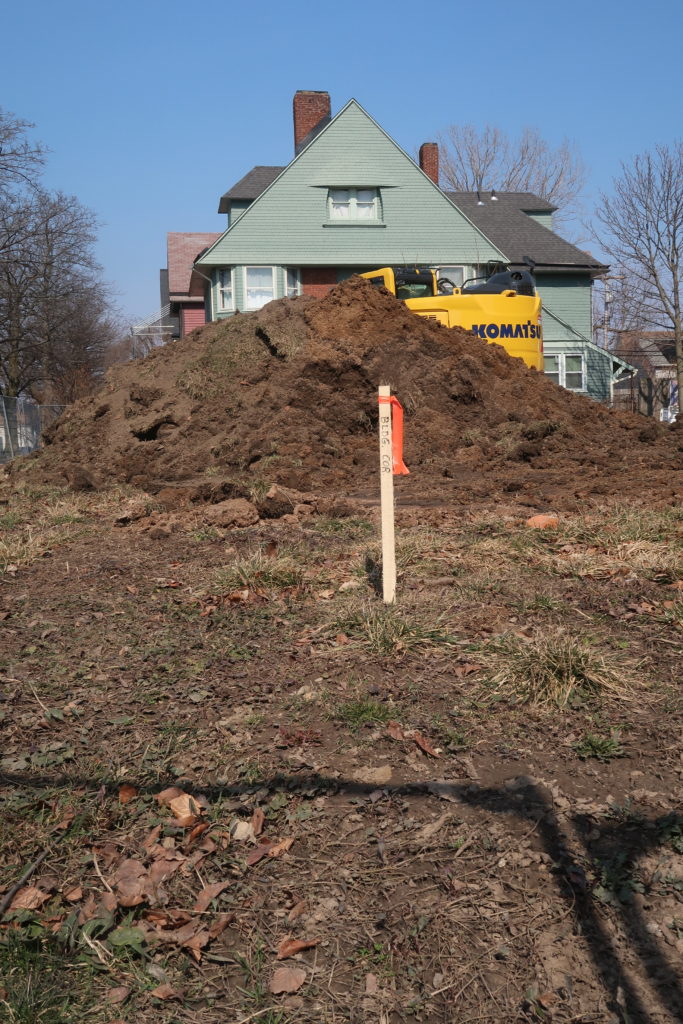 Photo of a pile of dirt at the site