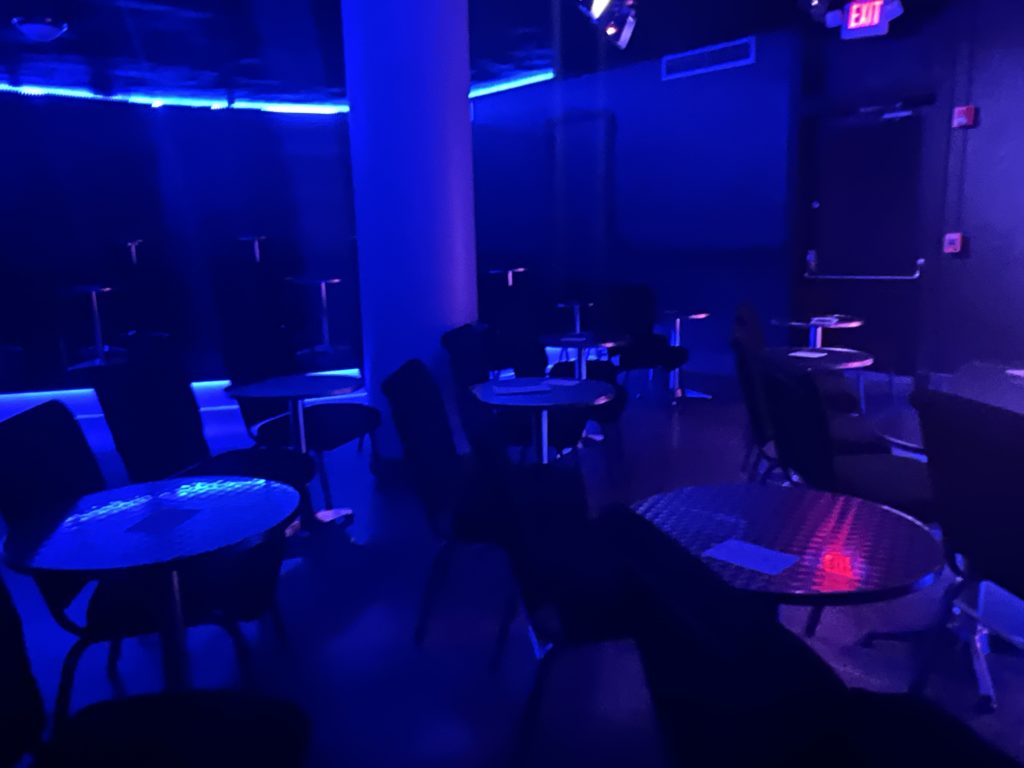 Photo of the new Alleyway Cabaret - tables are pretty classy