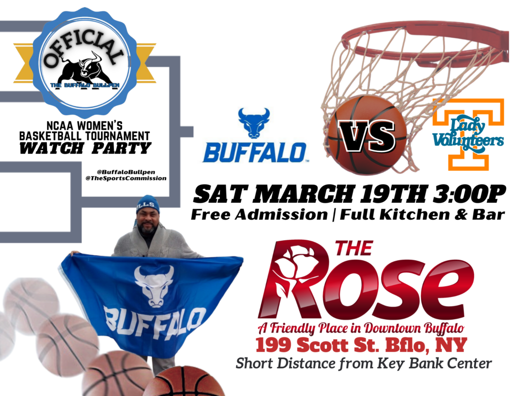 Flyer for the watch party at The Rose