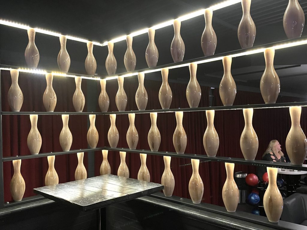 Artwork - bowling pins on display