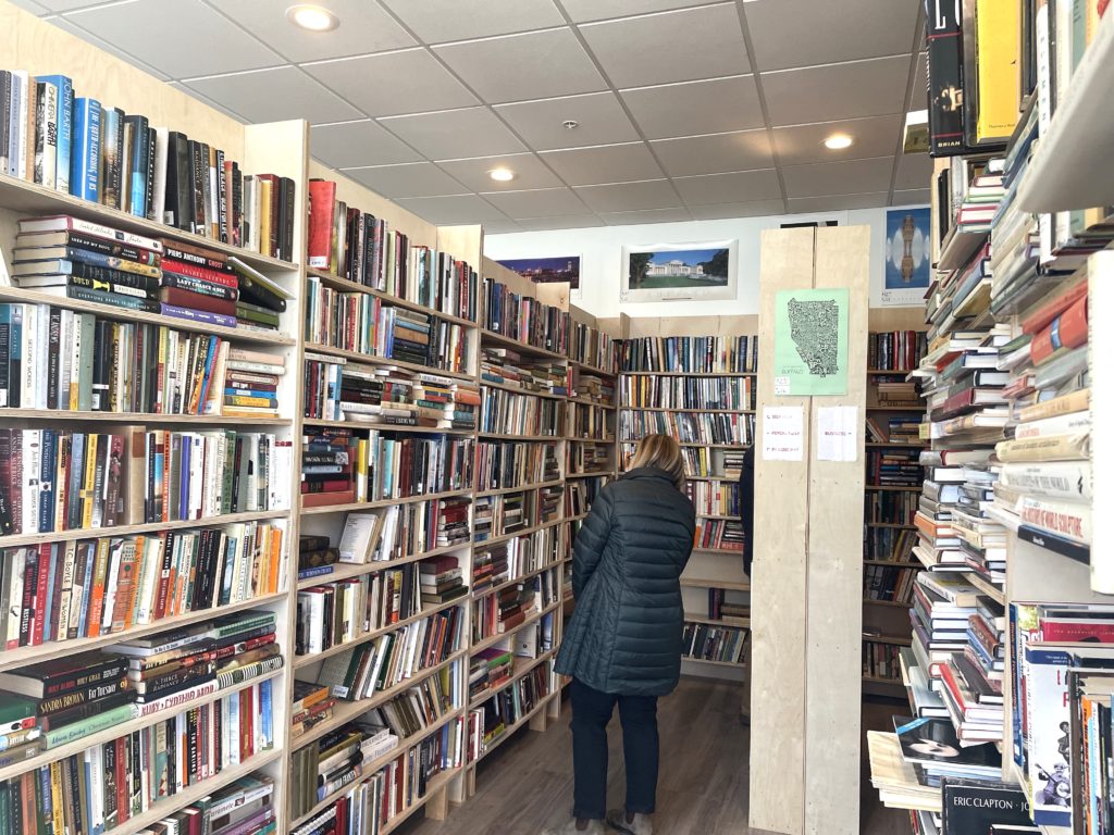 Woman browses the books