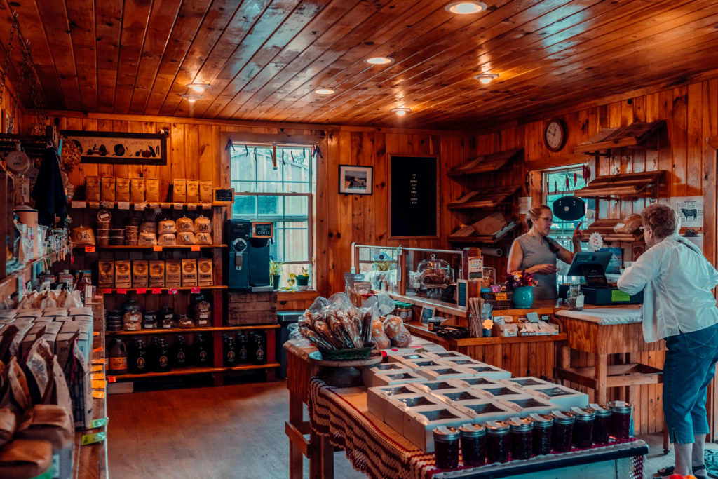 Inside the farm store