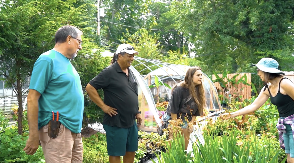 Liberty chats with The English Gardener owner Joseph Han and some customers