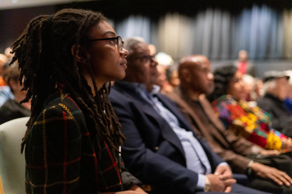 Exhibition curator Tiffany Gaines and LeRoi Johnson at the premiere of LeRoi: Living in Color