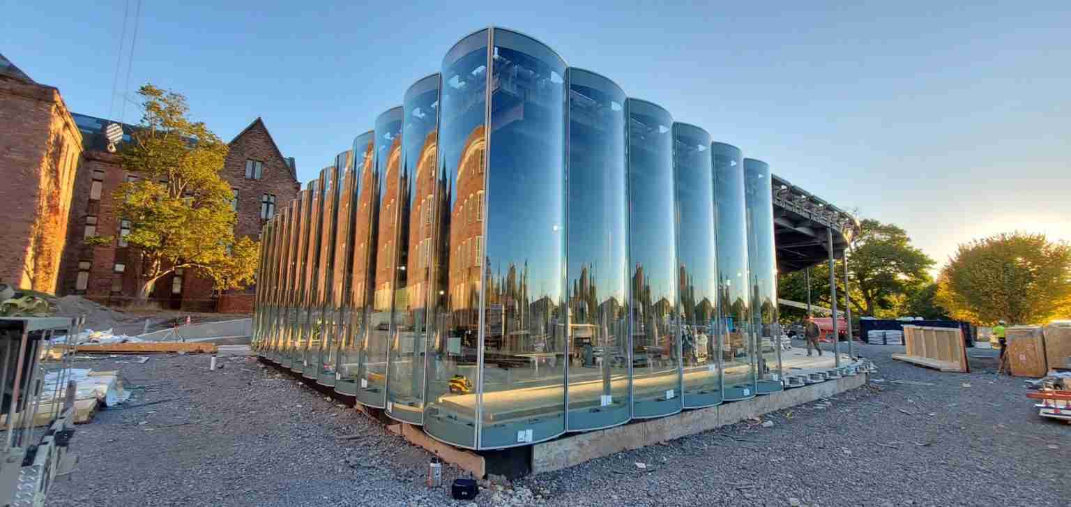 Glass Pavilion at Lipsey Architecture Center Takes Shape